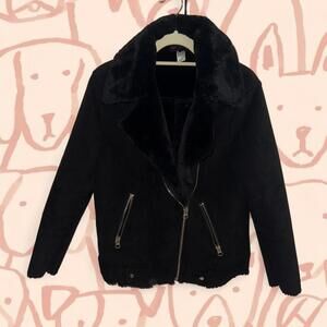 Divided faux suede jacket